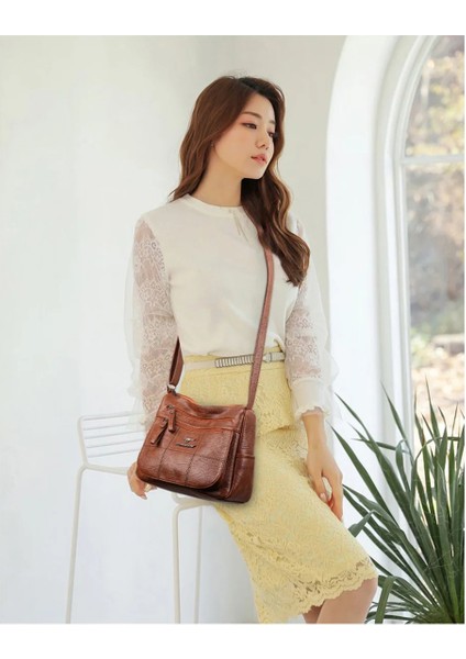 Burgundy Style 1 Style Wome Için Yumuşak Pu Deri Crossbody Çanta Lüks Çanta Kadın Çanta Tasarımcısı Yüksek Li Omuz Messenger Çanta Ana Kesesi (Yurt Dışından)