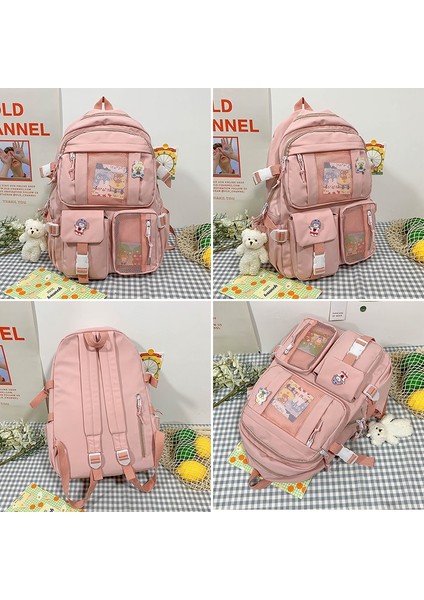 Mor Tarzı Aksesuarlarla 2022 Kadın Seyahat Sırt Çantası Kadın Çok Cep Kolej Su Geçirmez Okul Çantaları Şeffaf Cep Büyük Kapasiteli Dizüstü Sırt Çantaları (Yurt Dışından) indirimleri