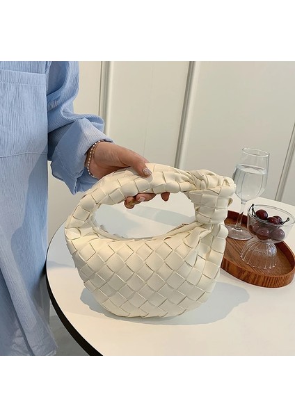 Sarı2 Tarzı 22X13X9CM Dokuma Çanta Deri Bulut Çanta Kadınlar Için Lüks Omuz Çantaları Tasarımcı Debriyaj Çantalar Örgü El Çantası Hobos Ana Kesesi Bolsa (Yurt Dışından) indirimleri