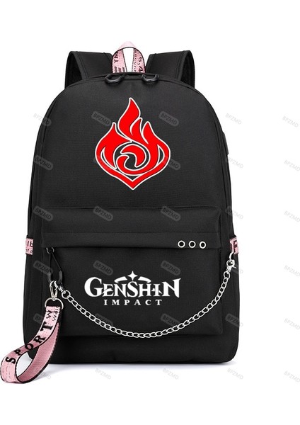 CG0010216 Stili Anime Ge Darbe Sırt Çantası USB Bağlantı Noktası Okul Çantası 3D Desen Sırt Çantası Öğrenci Gençler Okul Kitap Seyahat Dizüstü Bilgisayar Mochilas (Yurt Dışından)