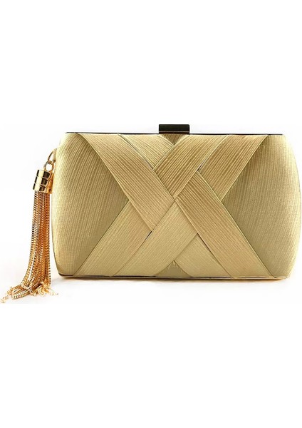 Altın Tarzı Yeni Cüzdan Şık Çok Renkli Akşam Yemeği Çantası Akşam Lüks Kadınlar Gelin Parti Balo Altın Püskül Düğün Debriyaj Çanta Ipek Çanta (Yurt Dışından)