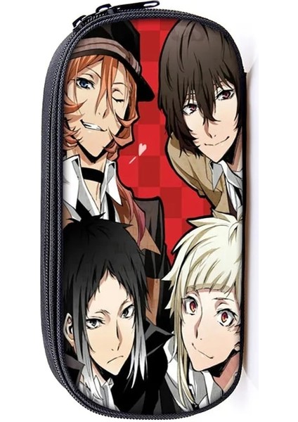 DQBBBUNGOSTRY02 Stili Anime Bungou Sokak Köpekleri Kozmetik Kılıfları Erkek Kız Karikatür Kalemlik Okul Çantası Dazai Osamu Chuya Nakahara Bungo Sokak Köpek Çantası (Yurt Dışından)