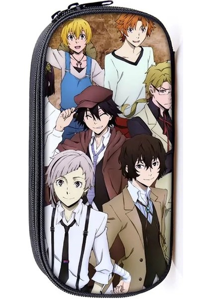 DQBBBUNGOSTRAY26 Stili Anime Bungou Sokak Köpekleri Kozmetik Kılıfları Erkek Kız Karikatür Kalemlik Okul Çantası Dazai Osamu Chuya Nakahara Bungo Sokak Köpek Çantası (Yurt Dışından)