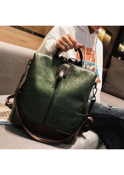 Kırmızı 03 Tarzı Female Backpack Mochila Feminina Multifunction Girls Leather School Women Shoulder Bag Sac A Dos Travel Back Pack (Yurt Dışından) modelleri