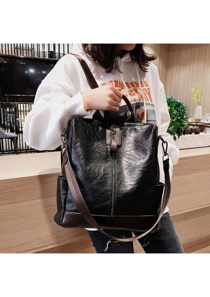 Kırmızı 03 Tarzı Female Backpack Mochila Feminina Multifunction Girls Leather School Women Shoulder Bag Sac A Dos Travel Back Pack (Yurt Dışından) fırsatları