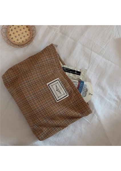 Kara Sarı Tarzı Yeni Leopar Baskı Kozmetik Çantası Koreli Kadın Ekose Kozmetik Kılıfı Büyük Kapasiteli Kadın Seyahat Makyaj Saklama Çantası Güzellik Kılıfları (Yurt Dışından) indirimleri