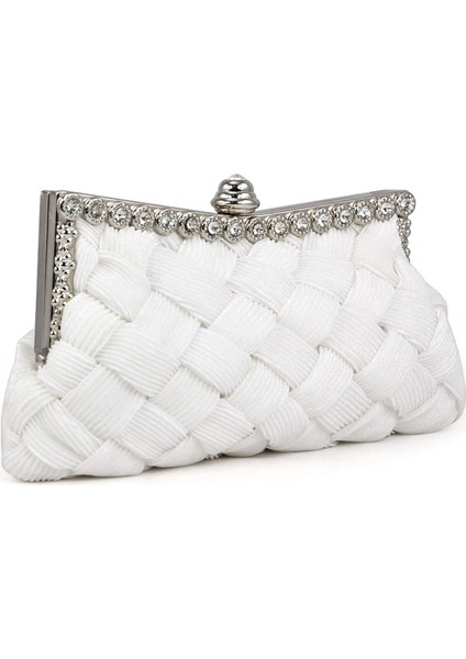 Beyaz Stil Beyaz Saten Gelin Akşam Balo Debriyaj Çanta Çanta (Yurt Dışından) fiyatları