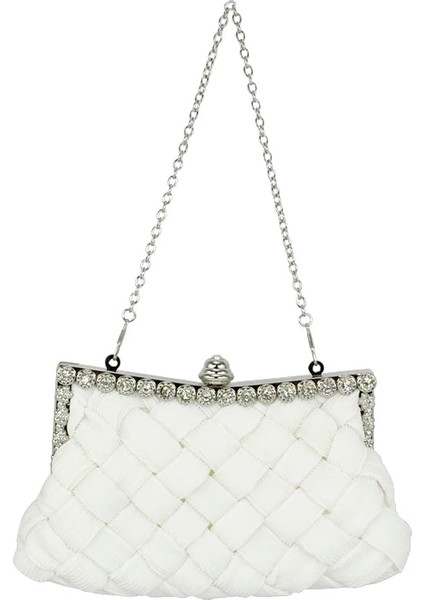 Beyaz Stil Beyaz Saten Gelin Akşam Balo Debriyaj Çanta Çanta (Yurt Dışından) modelleri