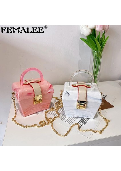 Beyaz Stil 13X6X11CM Parti Tasarımcısı Akrilik Jöle Kutusu Akşam Çanta Wome Altıgen Lüks Üst Saplı Akşam Yemeği Debriyaj Çantalar Bayan Çanta ve Çanta (Yurt Dışından) fiyatları