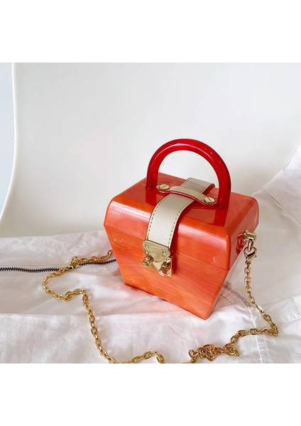 Beyaz Stil 13X6X11CM Parti Tasarımcısı Akrilik Jöle Kutusu Akşam Çanta Wome Altıgen Lüks Üst Saplı Akşam Yemeği Debriyaj Çantalar Bayan Çanta ve Çanta (Yurt Dışından) fırsatları