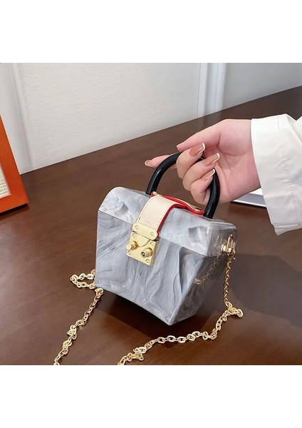 Beyaz Stil 13X6X11CM Parti Tasarımcısı Akrilik Jöle Kutusu Akşam Çanta Wome Altıgen Lüks Üst Saplı Akşam Yemeği Debriyaj Çantalar Bayan Çanta ve Çanta (Yurt Dışından) indirimleri