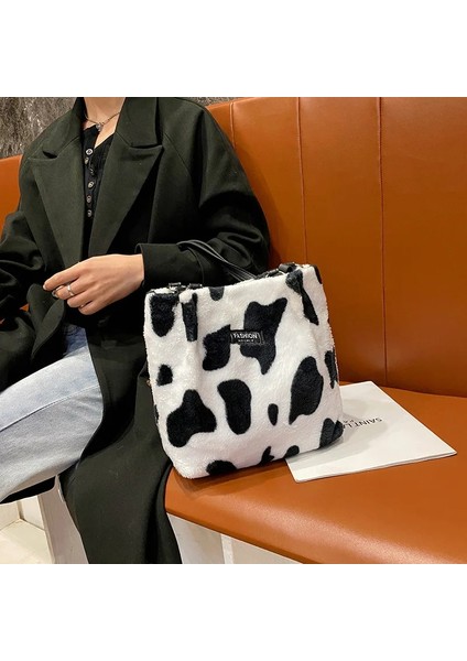 Siyah Stil Kış Peluş Mini Çanta Yeni Leopar Baskı Etikel Omuz Kova Çantaları Kadınlar Için Çile Büyük Kapasiteli Kadife Shopper Koltukaltı Çantası (Yurt Dışından) fırsatları