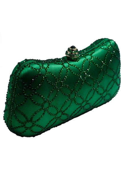 Çiçek Turuncu Tarzı Çiçek Zümrüt Koyu Yeşil Rhinestone Kristal Debriyaj Akşam Çantaları Bayan Parti Düğün Için Gelin Kristal Çanta ve Kutu Debriyaj (Yurt Dışından)