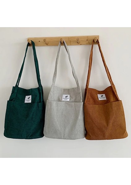 Siyah 1 Stil Womeorduroy Snap Düğmesi Omuz Çantası Için Çantalar Büyük Kapasiteli Yeniden Kullanılabilir Alışveriş Çantası Edebi Toka Tote Kadın Çantaları (Yurt Dışından) fiyatları