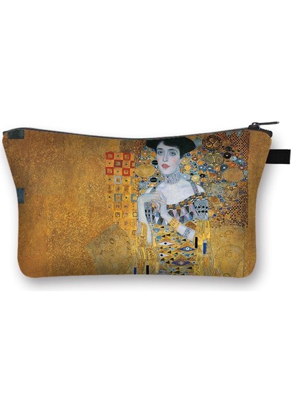 Qiuming Shop SHZBGUSTAC15CW Stili Gustav Klimt Tarafından Yağlıboya Kozmetik Durumda Öpücük Gözyaşları La Virgen Kadın Makyaj Çantaları Kız Tuvalet Çanta Ruj Kozmetik Çantası (Yurt Dışından)