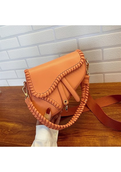 Turuncu Tarzı 20X17X6CM 2021 Yeni Örgü Bayan El Çantaları Pu Yastık Kadınlar Için Klasik Çanta Hafif Lüks Moda Tek Omuz Messenger Crossbody Çanta (Yurt Dışından)