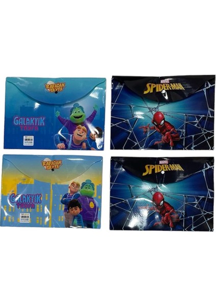 Spider-Man & Rafadan Tayfa A4 Çıtçıtlı Dosya Seti ( 4'lü )