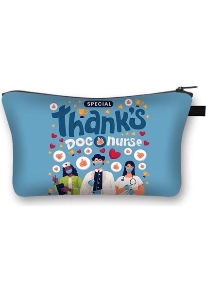 SHZBBLM86 Stili Hemşire Hastane Doktor Desen Sevimli Kozmetik Durumda Profesyonel Kadınlar Için Makyaj Çantası Moda Saklama Torbaları Çanta Fermuar Kılıfı (Yurt Dışından)