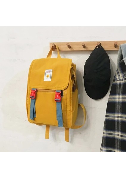Sarı Stil 27CM14CM38CM Yeni Moda Kadın Sırt Çantası Su Geçirmez Büyük Kapasiteli Naylon Sırt Çantası Sokak Tarzı Sırt Çantası Kadın Kolej Öğrenci Çantası Seyahat Çantası (Yurt Dışından)