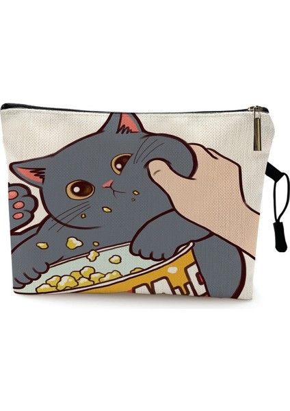 Desen 14 Stili 22X13CM Sevimli Öpüşen Kedi Makyaj Çantası Baskı Desenli Sevimli Organizatör Çanta Çantalar Seyahat Çantaları Kılıfı Kadın Kozmetik Çantası (Yurt Dışından)