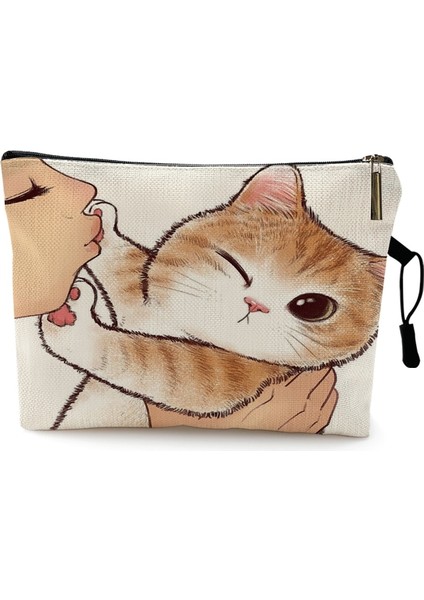 Desen 14 Stili 22X13CM Sevimli Öpüşen Kedi Makyaj Çantası Baskı Desenli Sevimli Organizatör Çanta Çantalar Seyahat Çantaları Kılıfı Kadın Kozmetik Çantası (Yurt Dışından) fiyatları