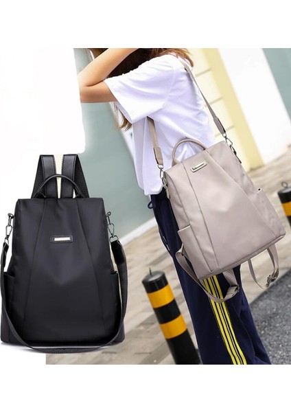 Siyah Bir Stil Kadın Hırsızlığa Karşı Sırt Çantası Su Geçirmez Kumaş Büyük Kadın Omuz Çantası Oxford Büyük Kapasiteli Basit Stil Rahat Mochila Seyahat (Yurt Dışından) fiyatları