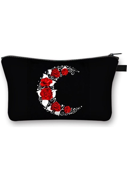 SHZBMUSNO04CW Stili Gül Leopar Dudaklar Kozmetik Durumda Kadın Moda Makyaj Çantası Bayanlar Tuvalet Çantası Ruj Organizatör Fermuar Kılıfı Kadın Makyaj Çantaları (Yurt Dışından) fırsatları