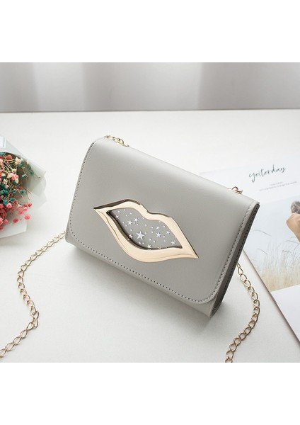 Gri Tarzı Womey Stars Için Moda Büyük Loulder Çanta Deri Değişim Çanta Kadın Crossbody Messenger Zincir Çanta Bayanlar (Yurt Dışından)