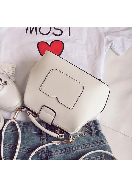 Beyaz Stil Kadın Çanta Moda Küçük Doktor Çanta Kadın Çanta Kadın Deri Messenger Omuz Çantaları Ruj Rahat Crossbody Çanta (Yurt Dışından) indirimleri