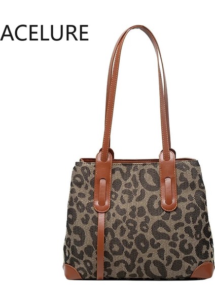 7606 Siyah Stil Bs Acelure Büyük Kapasiteli Koltukaltı Kadın Yeni Tüm Maç Leopar Omuz Crossbody Çanta Moda Tüm Maç Kadın Tote Kova Çanta (Yurt Dışından) fiyatları