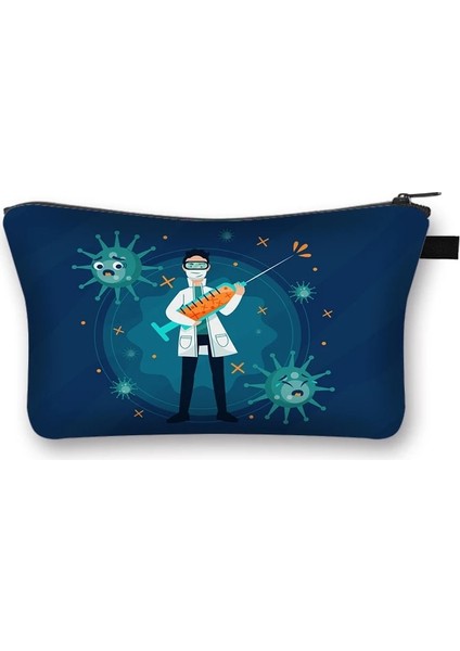 SHZBBLM91 Stili Hemşire Hastane Doktor Desen Sevimli Kozmetik Durumda Profesyonel Kadınlar Için Makyaj Çantası Moda Saklama Torbaları Çanta Fermuar Kılıfı (Yurt Dışından)