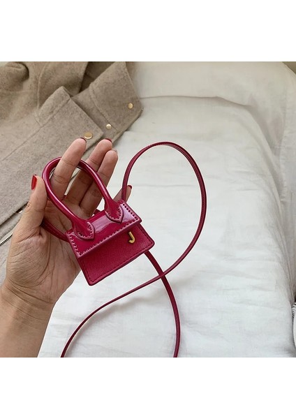 Süet Gül Tarzı Kadın Dekorasyon Çanta Süper Mini Kulak Kız Ins Sıcak Tasarımcı Tote Çanta Süet Moda Crossbody Messenger Çanta Çanta (Yurt Dışından)