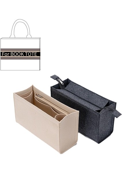 Bej Kapak Stili 31,5X12X18.5 Depolama Çanta Düzenleyici Ekleme 1:1 Tasarım ， Fermuarlı Keçe Çanta Düzenleyici ， Kitap Çantası Için Çanta ve Tote Şekillendirici (Yurt Dışından) fiyatları