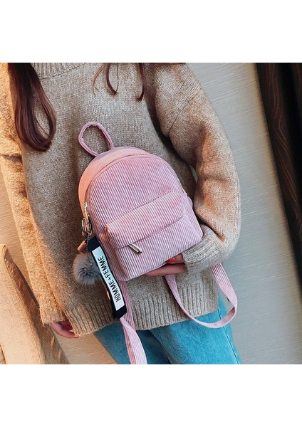 Pembe Tarzı Sevimli Kadife Sırt Çantası Gençler Çocuklar Için Mini Sırt Çantası Kawaii Kız Çocuklar Küçük Sırt Çantaları Kadın Packbags Kürk Top Okul Çantası (Yurt Dışından) modelleri
