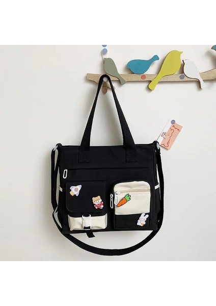 Siyah Stil 2021 Kadınlar Için Tasarımcı Naylon Çanta Çanta Li Çift Kalınlık Omuz Çantaları Shopper Tote Çanta Kız Kadın Crossbody Çanta (Yurt Dışından)