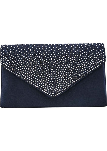 Lacivert Tarzı Bayan Ipek Yüz Elmas Kavramalar Omuz Çantası Akşam Gelin Balo Satchel Zincir Çanta (Lacivert) (Yurt Dışından) fırsatları