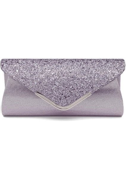 Açık Gri Tarzı Moda Lady Kadınlar Glitter Debriyaj Cüzdan Uzun Akşam Düğün Balo Çanta Çanta (Yurt Dışından)