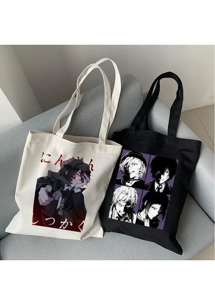 BAI06 Stili Bungou Stray Dogs Osamu Dazai Japan Anime Canvas Bag Large Harajuku Gothic Famale Shopper Bag Casual Vintage Women Shoulder Bags (Yurt Dışından) fiyatları