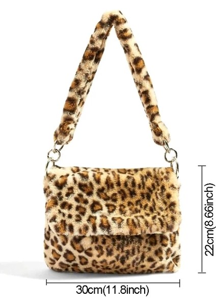Bej Leopar C Stili Kürk Çanta Hayvan Baskı Leopar Çanta Kadın Bayanlar Kış Sıcak Crossbody Çanta Ünlü Büyük Kapasiteli Shoudler Clutew (Yurt Dışından) indirimleri