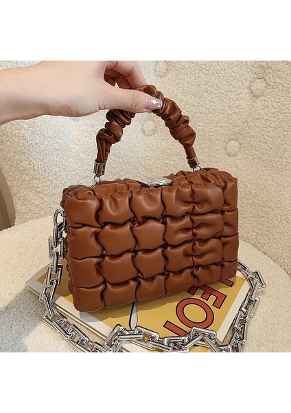 Haki Tarzı 21X8X14 Nazik Rüzgar Inci Omuz Çantası Messenger Çanta Kadın Ew Vahşi Moda Yumuşak Çanta Küçük Kare Paket (Yurt Dışından) fırsatları