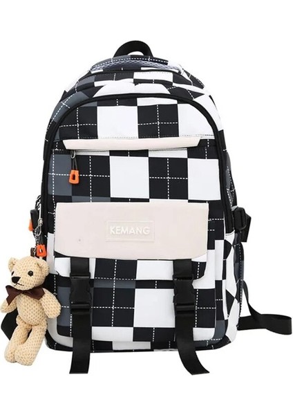 Siyah Stil Sadece-Çanta Sevimli Kadınlar Büyük Kapasiteli Sırt Çantası Su Geçirmez Naylon Kadın Schoolbag Kolej Bayan Dizüstü Sırt Çantaları Kawaii Kız Seyahat Kitap Çantaları (Yurt Dışından)