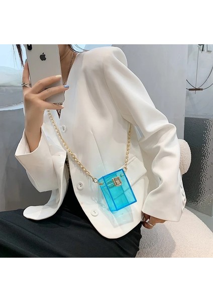 Turuncu Tarzı Kadın Akrilik Şeffaf Ruj Çanta Yeni Kutu Günü Manşonlar Çanta Sevimli Şeffaf Crossbody Çanta Kadın Çanta Parti Akşam Çanta (Yurt Dışından)