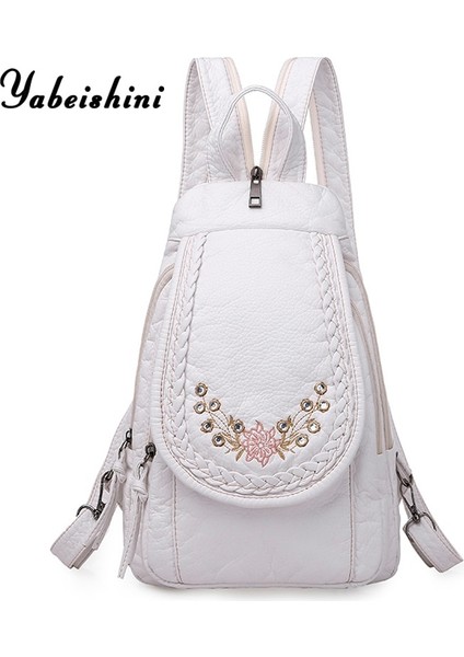 Siyah-8 Tarzı Yüksek Li Sırt Çantası Wome Için Yeni Beyaz Deri Sırt Çantası Okul Çantası Genç Kızlar Için Kadın Seyahat Sırt Çantası Mochila (Yurt Dışından) fiyatları