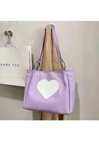 Siyah Stil 31X27X8CM Xiuya Harajuku Kawaii Omuz Çantası Kadın Japon Sevimli Kalp Lolita Tote Çanta Bayan Çanta Fermuar ile Büyük Shopper (Yurt Dışından) modelleri