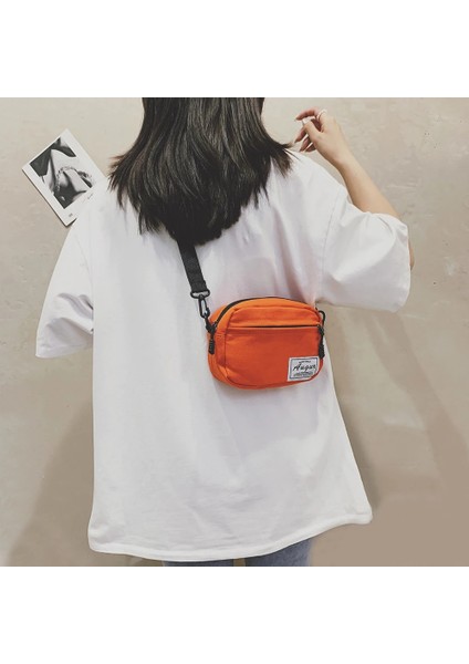 Açık Sarı Stil Mini Female Bag Canvas Cheap Women's Bag Trend Kawaii Shopper Phone Purses Cartoon Contrast Color Crossbody Bag Free Ship (Yurt Dışından)