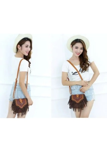 No.5 Tarzı Bohem Çanta Boho Free Spirit Püskül Çapraz Vücut Çanta Retro Hippi Tasarımcı Kadın Çingene Fringe Bohem Omuz Çantası (Yurt Dışından) modelleri