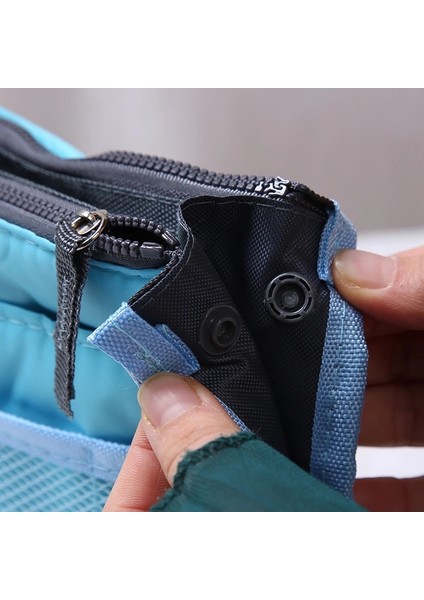 Sarı Stil Çok Işlevli Tote Kozmetik Çantası, Naylon Organizatör Ekleme Çantası, Kadın Güzellik Çantası Takın, Seyahat Makyaj Çantaları, Çift Fermuar Neceser (Yurt Dışından)