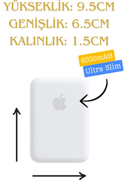 Iphone 6000 Mah Magsafe Battery Pack Powerbank Kablosuz Şarj