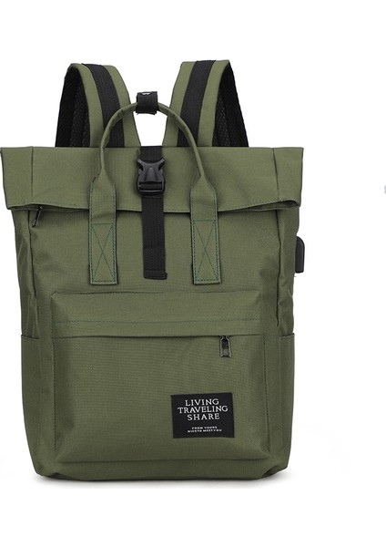 Yeşil Stil 2021 Yeni Kadın USB Şarj Sırt Çantası Rahat Sırt Çantası Bayanlar Laptop Sırt Çantası Genç Kızlar Için Okul Çantaları Seyahat Mochila Escolar (Yurt Dışından)