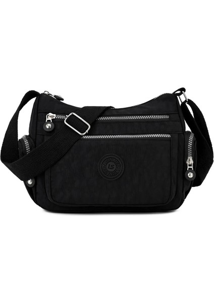 Siyah Stil Kırsal Tarzı Kumaş Crossbody Bayanlar Günlük Omuz Çantası Naylon Su Geçirmez Çanta Günlük Veya Kadınlar Alışveriş Seyahat Messengerbag (Yurt Dışından)